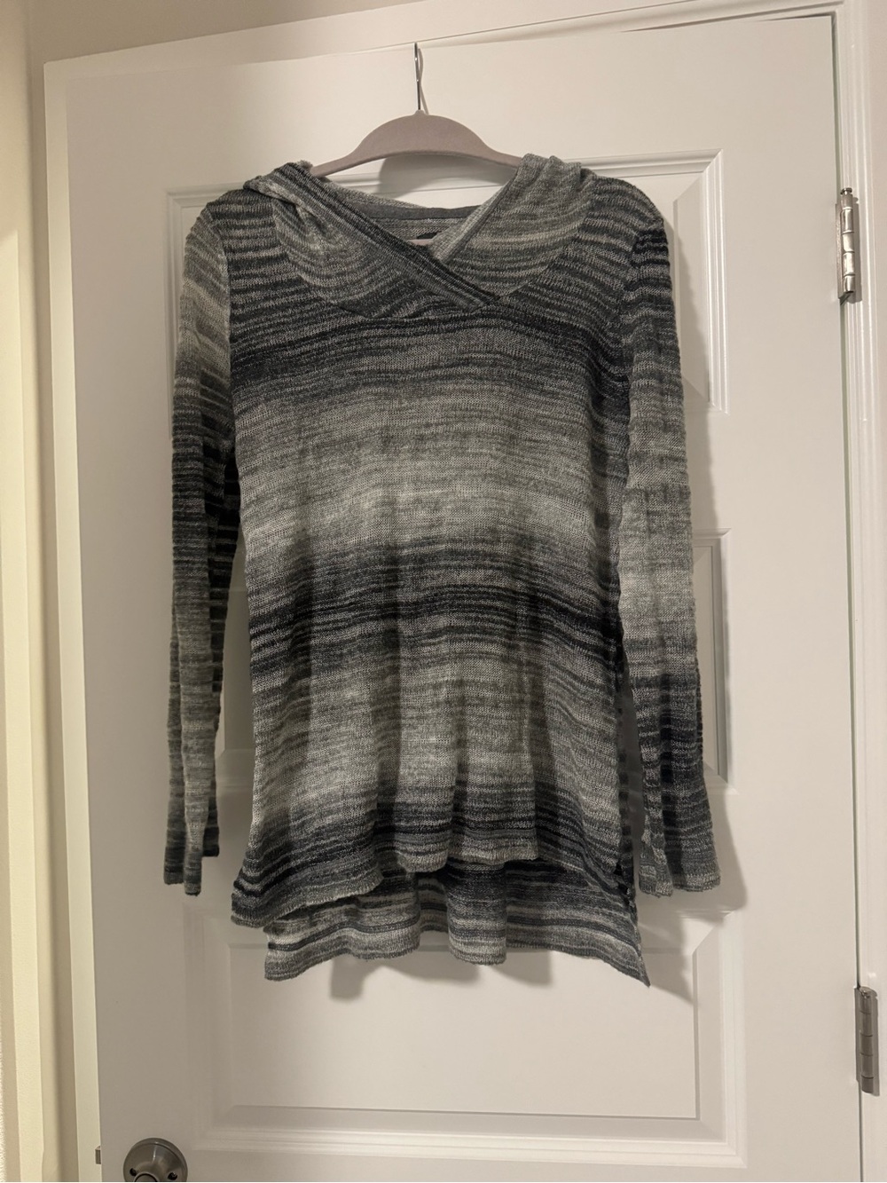 Prana Nina Hooded Sweater Marled Gray